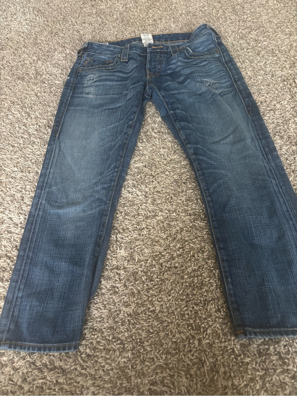 True Religion Men's Dark Blue Straight Jeans